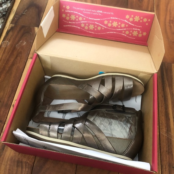 Dansko Vivian Nappa Pewter Gladiator Wedge 37 - Picture 2 of 8